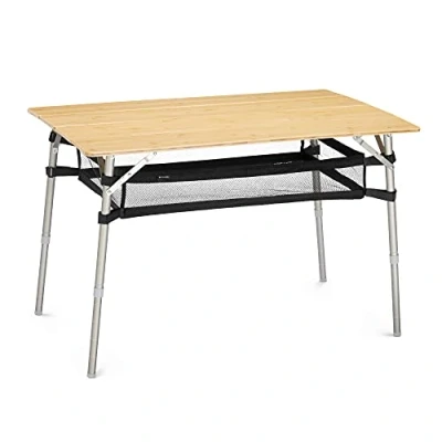 Abbildung von Navaris Campingtisch Bambus faltbar bis 50kg höhenverstellbar (1 St)