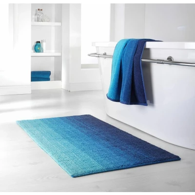 Abbildung von Dyckhoff Badteppich Colori, Blau, 70 x 120 cm, 100% Bio Baumwolle, GOTS