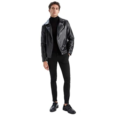 Abbildung von DeFacto Herrenmantel für Freizeitkleidung Mantel Herren Oberbekleidung BLACK,XL