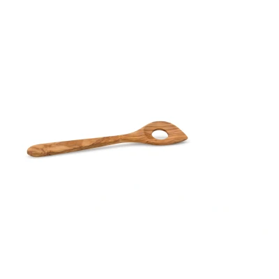 Abbildung von Continenta Kochlöffel, Rührlöffel, Holzlöffel, mit Ecke und Loch, aus Olivenholz, 30 cm