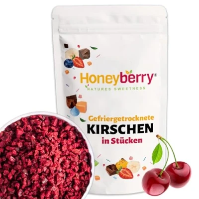Abbildung von Gefriergetrocknete Kirschen Stücke 100g Früchte Trockenfrüchte Gefriergetrocknet Getrocknete Sauerkirschen Perfekt zum Backen, Kuchendekoration, Snacks, Müsli &amp; Desserts