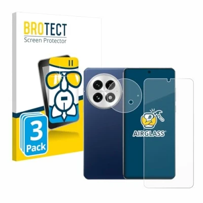 Abbildung von BROTECT Schutzglas für OnePlus 13 (Display+Kamera) (3 Stück) Schutzfolie Panzer Folie Glas [Extrem Kratzfest 9H, Anti Fingerprint,