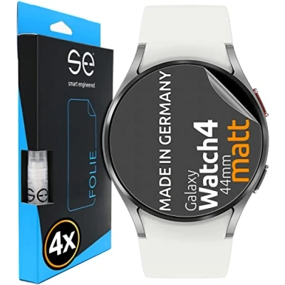 Abbildung von se® [4 Stk.] Entspiegelte 3D Schutzfolie für Samsung Galaxy Watch 4 (44mm) Full Screen, selbstheilend, HD Displayschutz Folie, Anti Kratzen, Bläschen, hüllenfreundlich, kein Schutzglas