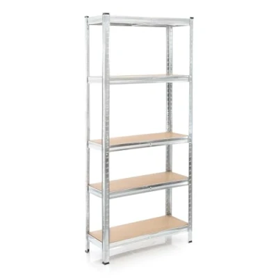 Abbildung von Wiltec Schwerlastregal 75x30x174cm, Gesamtlast 875kg, Steckregal verzinkt aus Stahl, Lastenregal mit 5 Ablagen, Werkstattregal