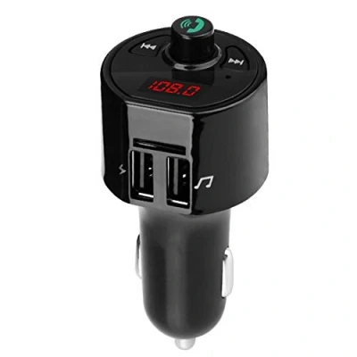 Abbildung von Auto Wireless Bluetooth Audio Transmitter, FM Radio Adapter, Dual USB Port Ladegerät Mp3 Player(Schwarz)