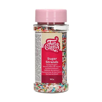 Abbildung von FunCakes Zucker Strands Mix: Kuchenstreusel, großartiger Geschmack, perfekt zum Dekorieren von Kuchen, Cupcake Streusel. 80 g.