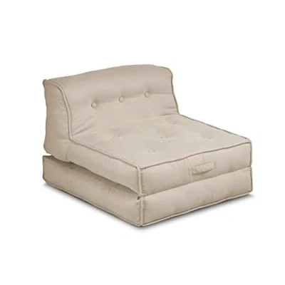 Abbildung von ATLANTIC home collection Liegesessel PIA, Samt, Feinstruktur Creme, XXL Sessel, 106x125x86 cm (BxTxH)