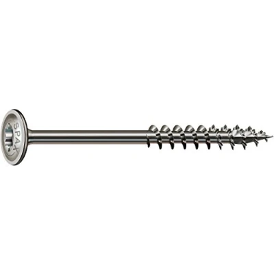 Abbildung von SPAX Holzbauschraube aus Edelstahl rostfrei A2, 6,0 x 140 mm, 100 Stück, T STAR plus, Tellerkopf, Teilgewinde, 4CUT, 0257000601405