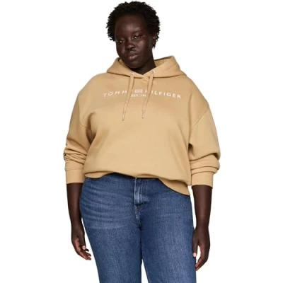 Abbildung von Tommy Hilfiger Curve LOGO Hoodie Sweatshirt, Damen, Größe: 48, Classic khaki