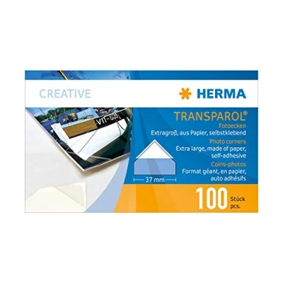 Abbildung von HERMA 5 x Fotoecken Transparol extra groß 2er Streifen VE=100 Stück