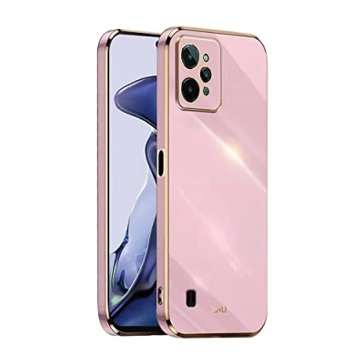 Abbildung von EASSGU Galvanisierter Rahmen Handyhülle für Realme C31 (6.5&quot; Inches), Weiche TPU Silikon Schutzhülle Violett