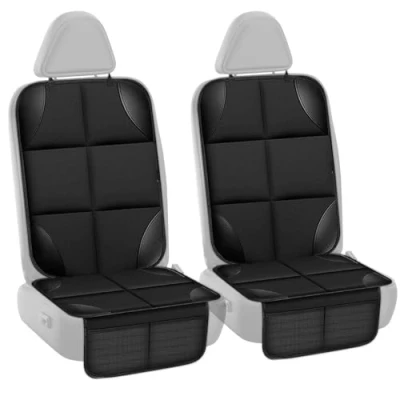 Abbildung von Gigmeta Kindersitzunterlage, 2 Stück Premium rutschfest Wasserabweisender Autositzschoner, Rücksitzschoner für Babyschale, Kindersitz &amp; Haustiere, ISOfix geeigneter Sitzschoner alle Kindersitze