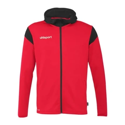 Abbildung von uhlsport Fußball Squad 27 Track Hood Jacke Unisex Trainings Sport Sweat Shirt mit Kapuze und Stehkragen