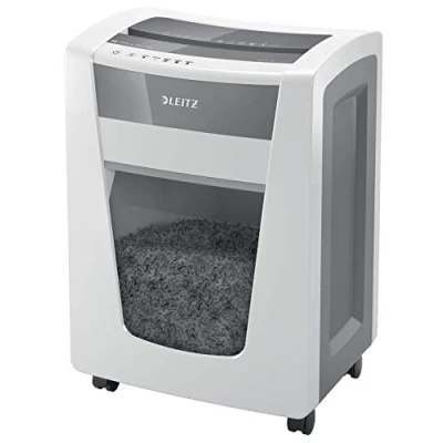 Abbildung von Leitz IQ Office Pro Aktenvernichter CH, Mikroschnitt, Sicherheitsstufe P5, 15 Blatt Kapazität, 30L Abfallbehälter, mit Schweizer Netzstecker, Weiß, 80052000