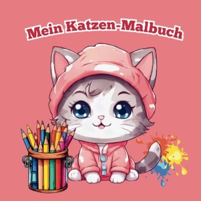 Abbildung von Mein Katzen Malbuch: Enthält eine Vorlage zur Inspiration, um den Einstieg zu erleichtern
