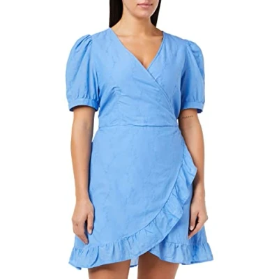 Abbildung von ONLY Women&#039;s ONLLISA SS WRAP Dress WVN Kleid, Ultramarine, M