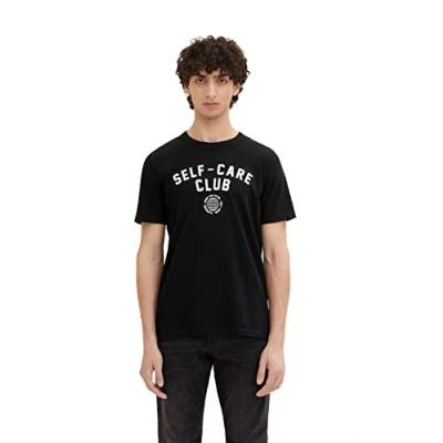 Abbildung von TOM TAILOR Denim Herren T Shirt mit Print 1033927, 29999 Black, L