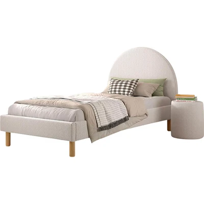Abbildung von Vipack Schlafzimmer Set &quot;Polsterbett Moon&quot;, (Made in Europe), LF 90x200 cm, inkl. Lattenrost, Bouclé Stoff bezogen, wahlw. 4 Farben