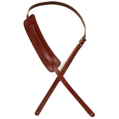 Abbildung von Levy&#039;s M25 BRN Gitarrengurt aus Leder im Stil der 50er Jahre, Braun