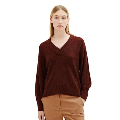 Abbildung von TOM Tailor Strickpullover, Damen, Größe: XL, Raisin melange