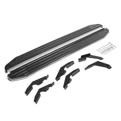 Abbildung von Trittbretter Seitenschweller kompatibel mit Toyota Hilux 2015 2023 TÜV ABE Silber Schwarz Aluminium 2X