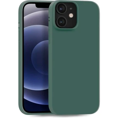 Abbildung von MyGadget Hülle kompatibel mit iPhone 12 Mini robuste Handyhülle TPU Case Slim Silikonhülle Back Cover Kratzfest Schutzhülle matt Olivgrün