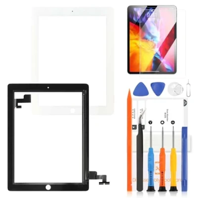 Abbildung von LADYSON Touchscreen Digitizer für iPad 2 Bildschirm 2ND Gen A1395 A1396 A1397 9,7 Zoll Ersatz Reparatur Set ohne Home Button mit Werkzeugen (kein LCD Display) (weiß)