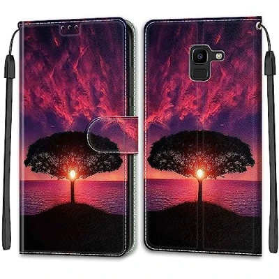 Abbildung von Hülle für Handyhülle Samsung Galaxy J6 /On6, Kompatibel 2018 Tasche, Flip Case Cover Schutzhüllen aus Klappetui mit Kreditkartenhaltern, Ständer, Magnetverschluss