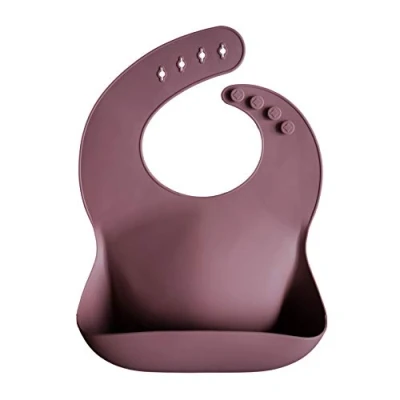 Abbildung von mushie Silikon Bib für Kinder Lätzchen mit Auffangschale BPA frei Wasserdicht Abwaschbar verstellae Passform Sichere &amp; Hochwertige Kleinkinder Baby Dusty Rose
