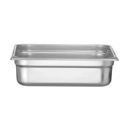 Abbildung von HENDI Gastronormbehälter, Temperaturbeständig von 40 bis 300C, Heissluftöfen Kühl und Tiefkühlschränken Chafing Dishes Bain Marie, Stapelbar, 9L, GN 2/3, 354x325x(H)100mm, Edelstahl 18/10