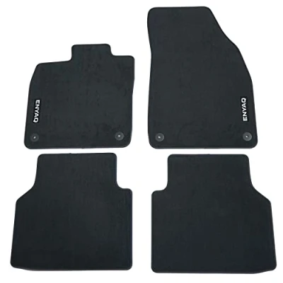 Abbildung von Skoda 5LG061404 Prestige Textilfußmatten 4X Stoffmatten Premium, mit Enyaq Schriftzug, schwarz