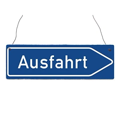 Abbildung von Interluxe Holzschild Shabby Vintage Straßenschild AUSFAHRT Wegweiser Autobahn