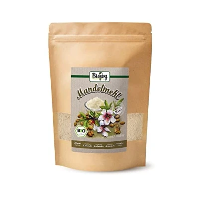 Abbildung von Biojoy BIO Mandelmehl (500 g), teilentölt, ideal für Macarons, gemahlene Mandeln