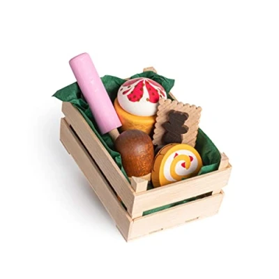 Abbildung von Erzi® Kaufladensortiment, (Set, 6 tlg), Sortiment Süßwaren, klein, Kinder Holz Spielzeug