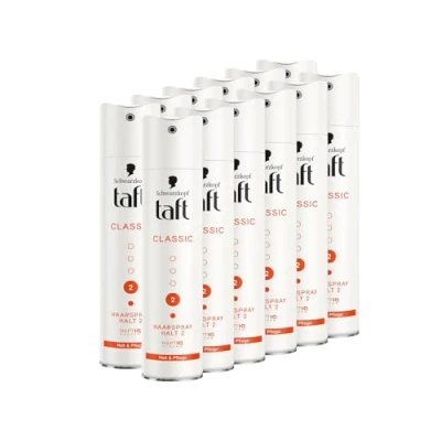 Abbildung von Schwarzkopf Taft Haarspray Classic (12x 250 ml), Haltegrad 2 Haarstyling, für strapaziertes Haar, Halt und Pflege, vegane Formel*