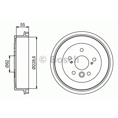 Abbildung von BOSCH 0 986 477 168 Bremstrommel 277 Hinterachse TOYOTA: RAV4 I SUV