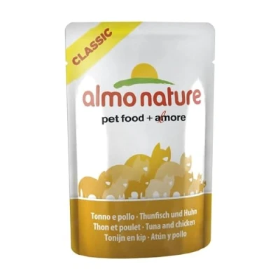 Abbildung von almo nature HFC Natural Katzenfutter nass Thunfisch und Huhn, 24er Pack (24 x 55 g)