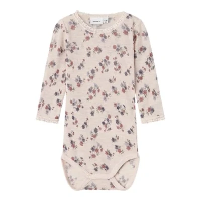 Abbildung von Name It Langarmbody &quot;NBFWANG WOOL NEEDLE LS BODY NOOS&quot;, aus reiner Merinowolle