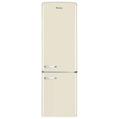 Abbildung von Amica KGCR 387 100 B Retro Kühl /Gefrierkombination / Coffee Cream (Beige) 181cm (H) x 55cm (B) 62cm (T) Design Kühlschrank mit Gefrierfach