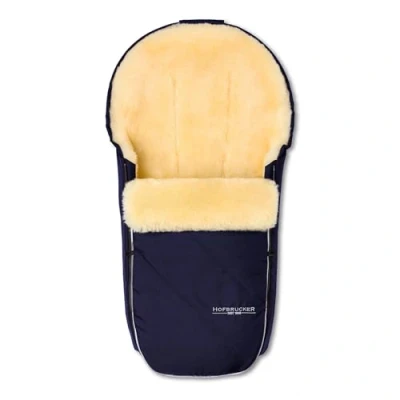 Abbildung von Hofbrucker® Neu Premium Kinderwagen Fußsack für Herbst/Winter/Frühjar aus Lammfell Kinderwageneanne &amp; Maxi Cosi 0 10 Monate mit abnehmbaren Decke (navy blue)