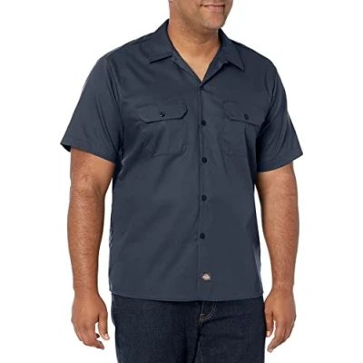 Abbildung von Dickies Herren Short Sleeve Flex Work Shirt Slim Fit Button Down Hemd, anthrazit, Groß