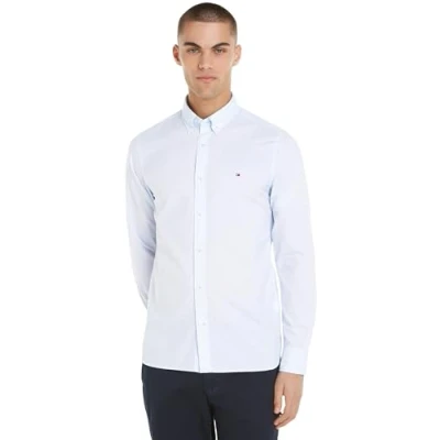 Abbildung von Tommy Hilfiger Micro Hemd, Herren, Größe: 3XL, Optic white vessel blue