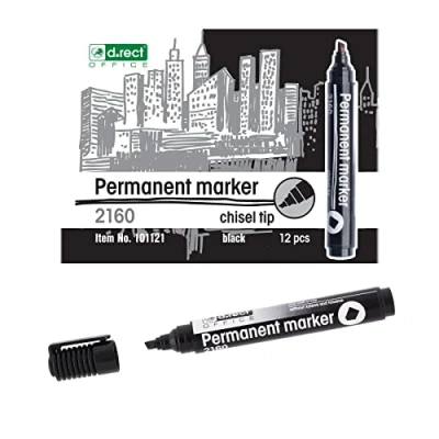 Abbildung von Permanentmarker schwarz 12 Stck.. Anfasen 1 5 mm