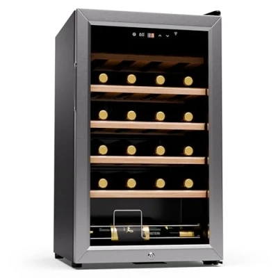 Abbildung von Klarstein Weinkühlschrank Shiraz Premium Smart 24 SS, für Standardflaschen á 0,75l,Wein Flaschenkühlschrank Weintemperierschrank Weinschrank Kühlschrank
