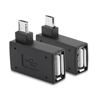 Abbildung von Zerone USB Adapter, rechts, links Winkel, Micro 2.0 Stecker, 90 Grad, Stecker auf Buchse, 2 Stück