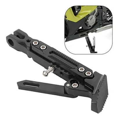 Abbildung von Motorrad Kickstand, Universal Motorcycle Side Stand Verstellbare Fußstütze Parkbein Kickstand Unterstützung, Stativhalter Schwarz