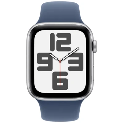 Abbildung von Apple Watch SE Silber Aluminium Sport Band Denim M/L GPS + Cellular 44mm MXGQ3QF/A