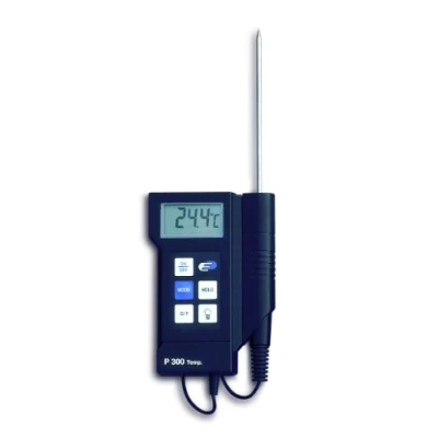 Abbildung von TFA Dostmann Profi Digitalthermometer P300, 31.1020, mit Einstichfühler, großes beleuchtetes Display, Hold , Max. Min Funktion, gemäß HACCP + EN13485, schwarz