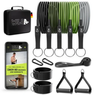 Abbildung von Wild Instincts Trainingsbänder Widerstandsbänder Set, Resistance Bands Trainingsband Set Band für Muskelaufbau
