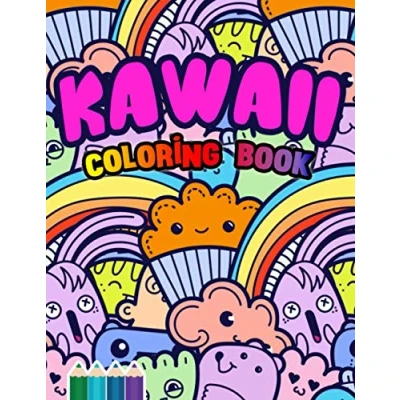 Abbildung von Kawaii Coloring Book: Doodle Patterns and Colorings Cute Japanese Style Book For Adults Kids Super Monsters, Cupcakes, ... Flowers, Ghosts, Cups Rabbits More